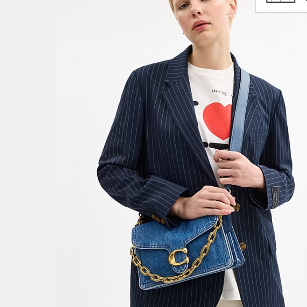 Coach Denim and Gold Chain Shoulder Bag - Picture 4 of 9